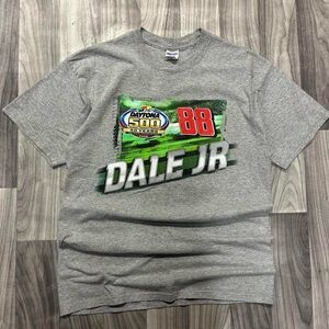 Grey Dale Earnhardt Jr NASCAR cotton T